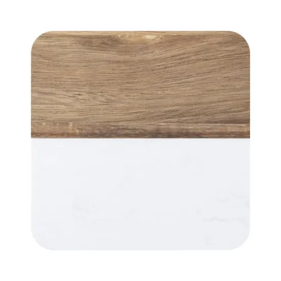 Craft Express 4ct. 3.93" x 3.93" Coaster Marble & Wood Laserable Square {1}