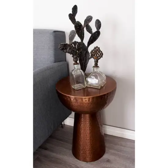 20'' Metal Vintage Accent Table Bronze {8}