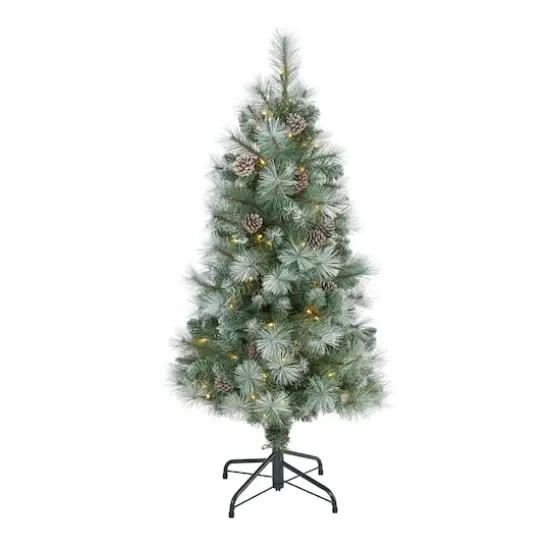 4ft. Pre-Lit British Columbia Mountain Pine Artificial Christmas Tree, Clear LED Lights {1}