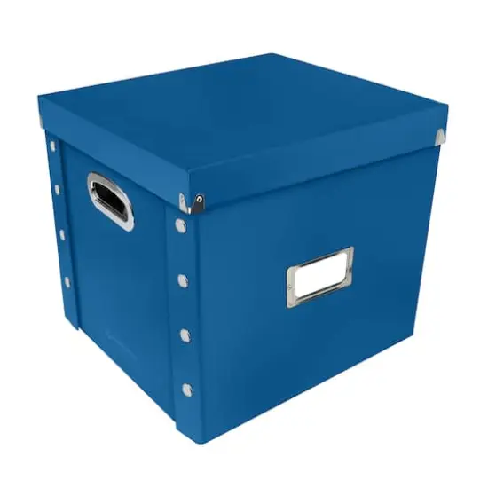 12" Snap-N-Store Vinyl Record Storage Box Classic Blue {1}