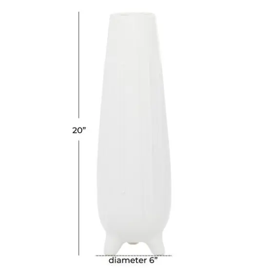 CosmoLiving by Cosmopolitan White Ceramic Contemporary Vase, 6" x 20" {6}