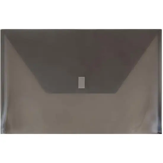 JAM Paper 9.75" x 14.5" Plastic Hook & Loop Closure Envelopes, 12ct. Smoke Gray {1}