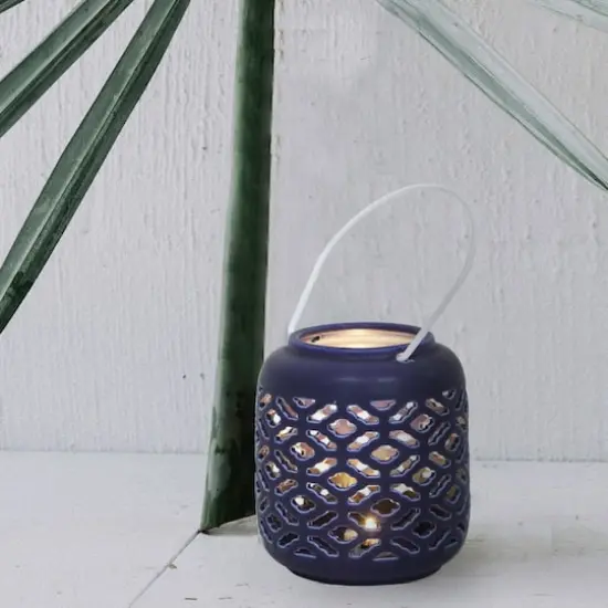 Flora Bunda&reg; 5.5" LED Birds Eye Ceramic Lantern {4}