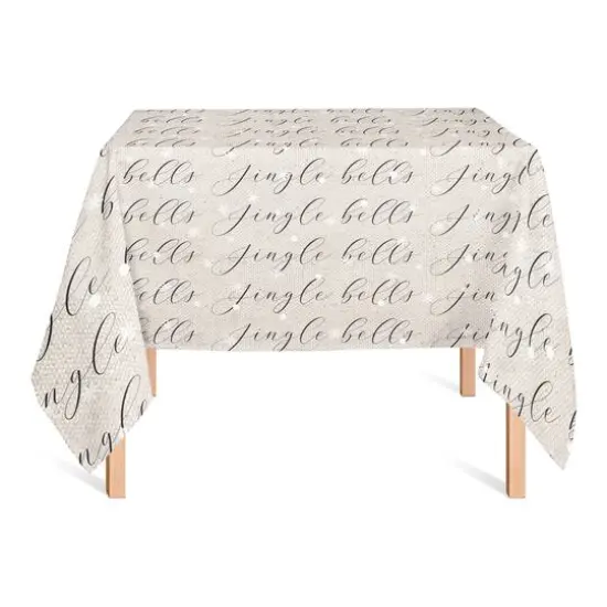 Jingle Bells Script 58" x 58" Tablecloth {3}