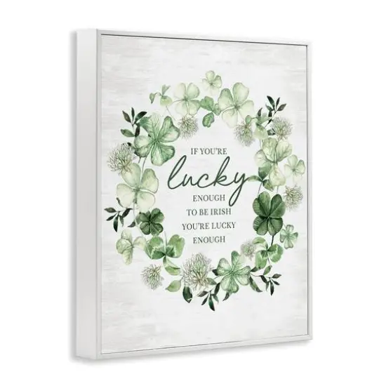 Stupell Industries Irish is Lucky Enough Wreath Framed Giclee Art White {4}