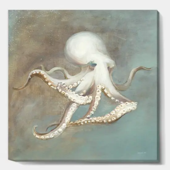 Designart - Octopus Treasures from the Sea - Nautical & Coastal Gallery-wrapped Canvas {1}