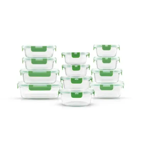 JoyJolt&reg; Glass Storage Containers Set Green {5}
