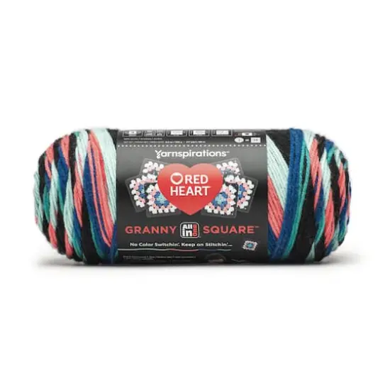 Red Heart&reg; All in One&trade; Granny Square&trade; Yarn Black - Pop Culture {1}