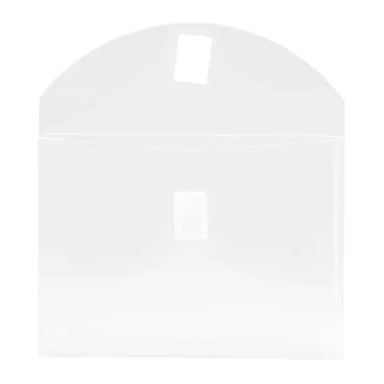 JAM Paper 5.5" x 7.5" Clear Plastic Hook & Loop Closure Envelopes, 12ct. {3}