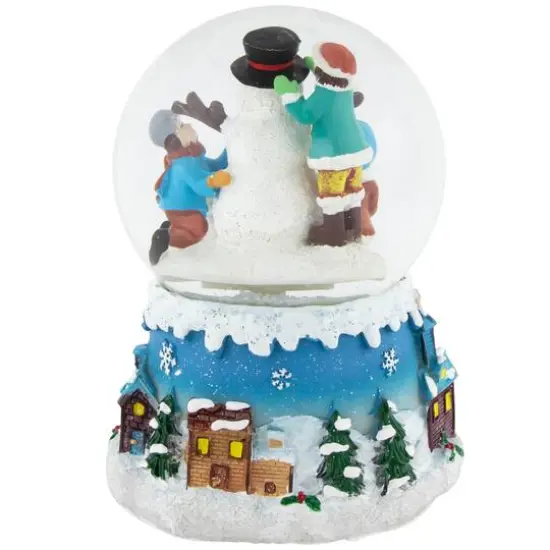 5.5" Snowman & Children Musical Swirling Snow Globe {7}