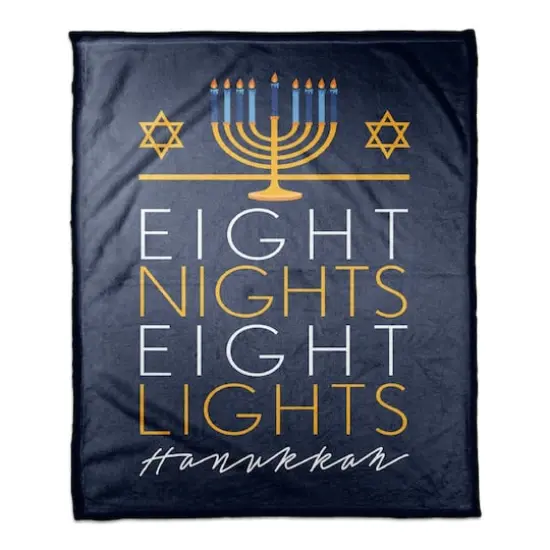 Eight Nights Eight Lights 50x60 Coral Fleece Blanket {1}