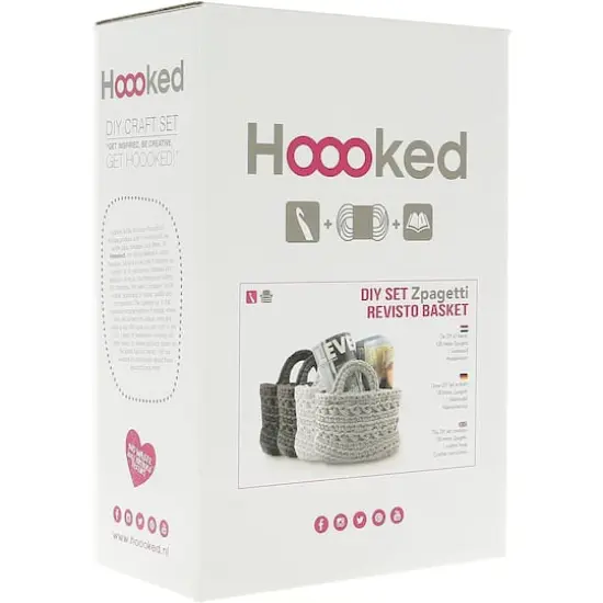 Hoooked Zpagetti Yarn Revisto Basket Kit Off White {1}