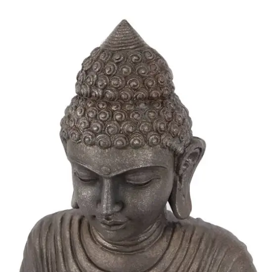 Dark Brown Traditional Buddha Garden Sculpture, 19" x 15" x 36" {4}