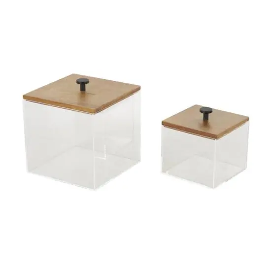Clear & Brown Box Set with Brown Wooden Lids {7}