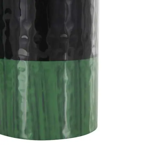 Green Metal Colorblock Candle Holder with Paint Streak Designs Set {5}