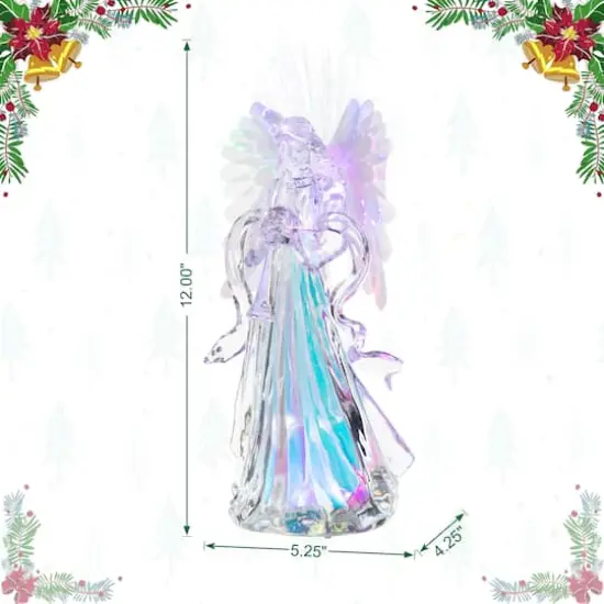 Glitzhome&reg; 12" Acrylic Lighted Tabletop Angel Figurine {9}