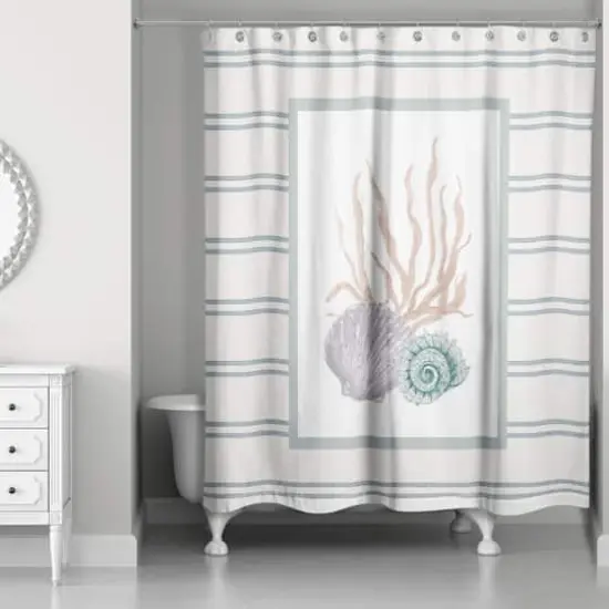 Scallop and Snail Shell 71" x 74" Shower Curtain {1}
