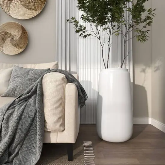 30" Tall White Floor Vase {12}