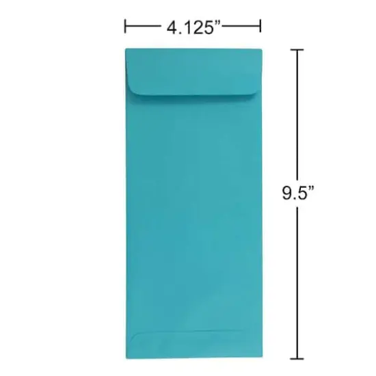 JAM Paper 4.125" x 9.5" Policy Business Colored Envelopes, 50ct. Sea Blue {6}