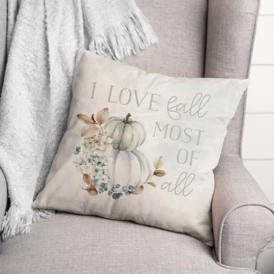 Off-White Love Fall Most Of All Throw Pillow {3}