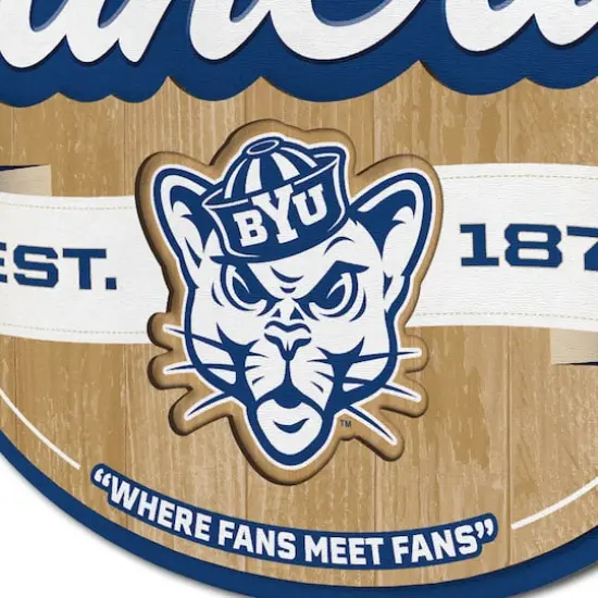 NCAA Fan Cave Sign BYU Cougars {6}