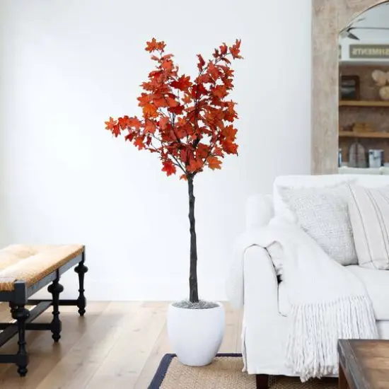 5ft. Autumn Rustic Maple Artificial Fall Tree {6}