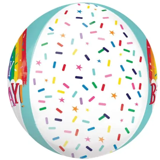 Orbz&reg; XL&trade; Rainbow Sprinkles Birthday Foil Balloon {4}