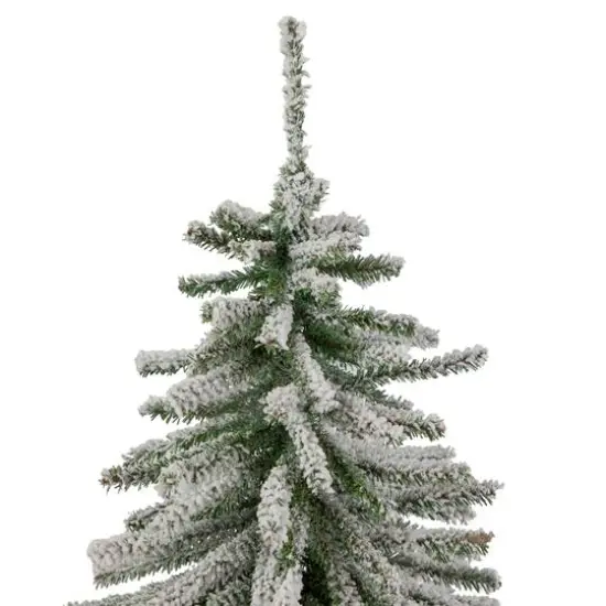 2ft. Unlit Flocked Downswept Mini Village Pine Artificial Christmas Tree in Burlap Base {4}