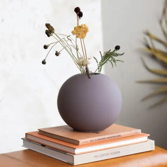 Hello Honey&reg; 8.5" Matte Plum Latex Glaze Stoneware Vase {6}