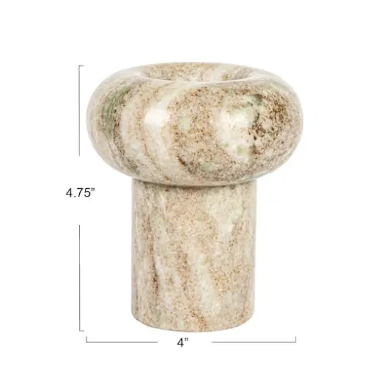 Hello Honey&reg; 4.7" Beige Marble Tealight Holder {4}