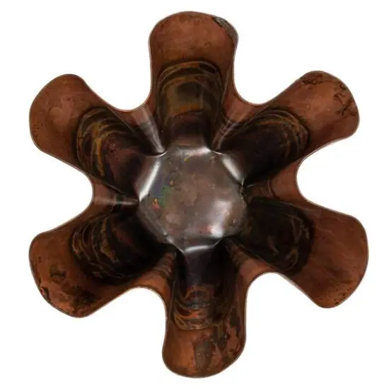 Hello Honey&reg; 14.75" Oxidized Copper Metal Organic Shaped Planter {6}