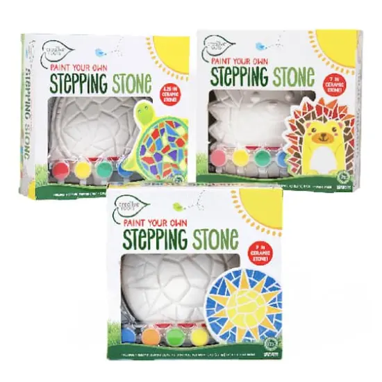 Creative Roots&reg; Paint Your Own Stepping Stones Multipack with Turtle, Hedgehog & Sun Stepping Stones {1}