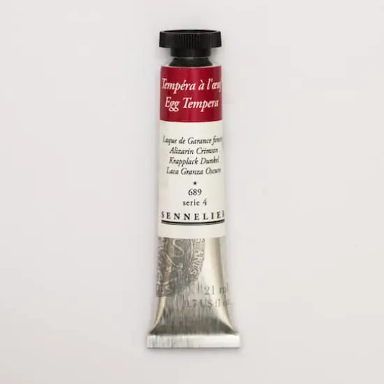 Sennelier Egg Tempera Tube, 21mL Alizarin Crimson S4 {1}