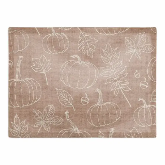 Dusty Rose Fall Pattern Cotton Twill Placemat {1}