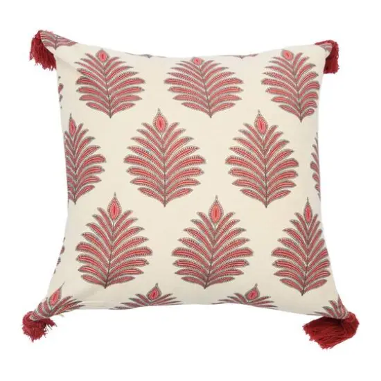 Hello Honey&reg; Fern Frond Square Pillow Cover with Tassels {1}