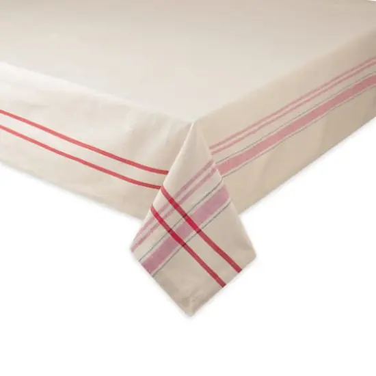 DII&reg; Red French Stripe Tablecloth 60x120 {3}