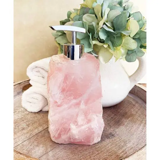 Rose Quartz Stone Soap Dispenser {3}
