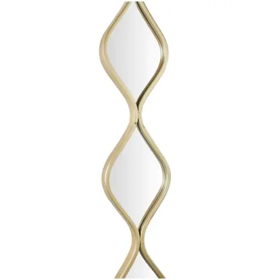 Gold Metal Slim Stacked Chain 5 Layer Wall Mirror with Tear Drop Pattern 7" x 1" x 59" {4}