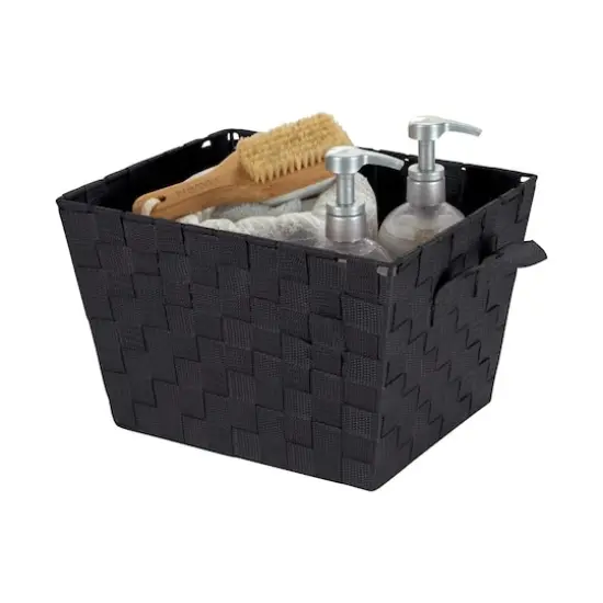 Simplify 10" Black Small Woven Storage Bin {4}