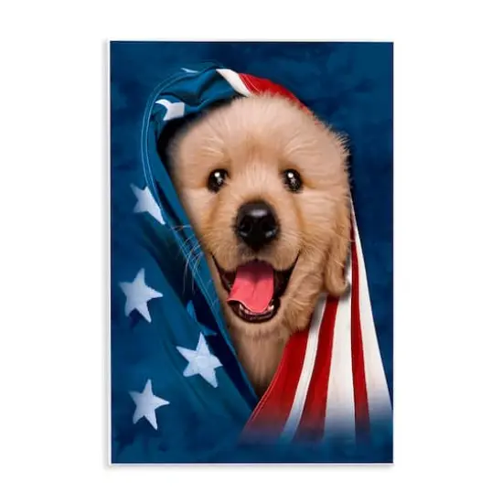 Stupell Industries Puppy & American Flag Wall Plaque Art {1}