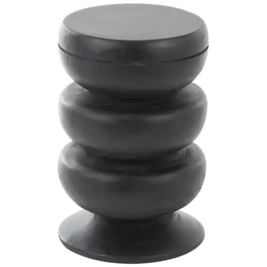 18" Black Wood Handmade Bubble Inspired Accent Table {1}