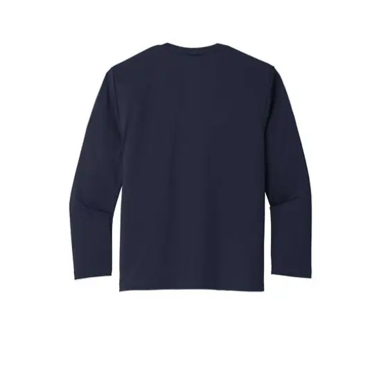 Port & Company&reg; Youth Long Sleeve Performance T-Shirt Deep Navy {4}