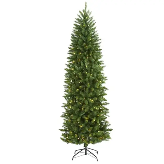6.5ft. Pre-Lit Green Mountain Pine Artificial Christmas Tree, Clear LED Lights {1}