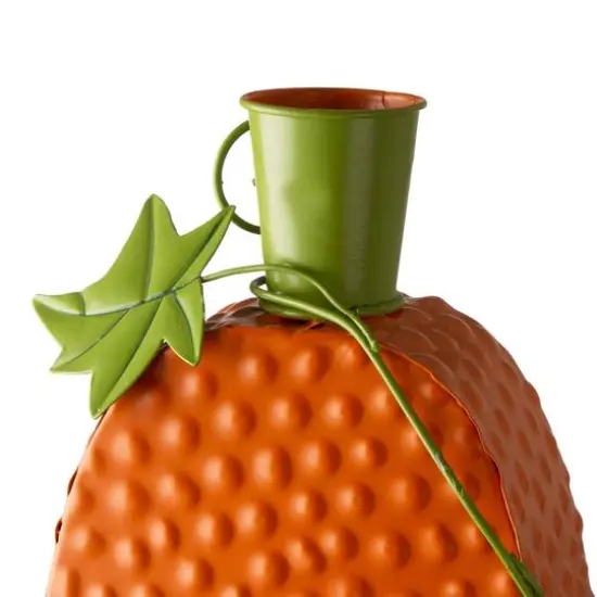 Glitzhome&reg; 2ft. Pre-Lit Halloween Metal Jack-O-Lantern with LED Pillar {5}