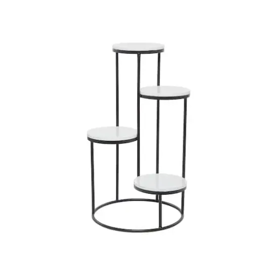 White Iron Modern Plantstand, 31" x 17" x 17" {1}