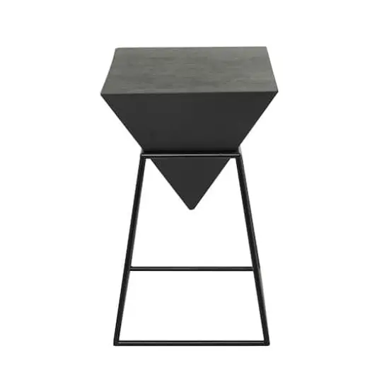 Black Metal Modern Accent Table, 24" x 20" x 17" {1}