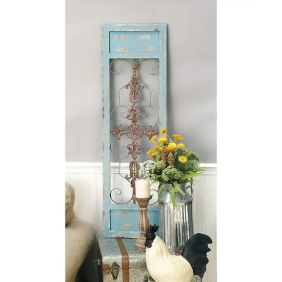Turquoise & Gold Farmhouse Ornamental Wood Wall D&eacute;cor {7}