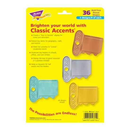 Trend Enterprises&reg; I Heart Metal Keys Classic Accents&reg; Variety Pack, 3 Packs of 36 {4}
