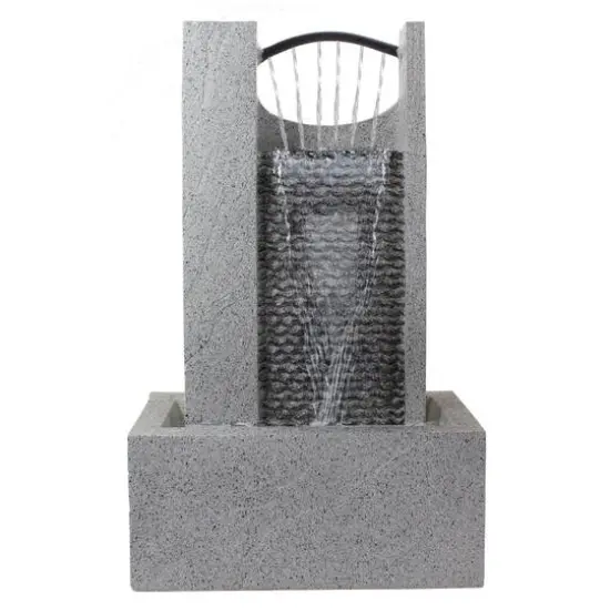 23" Gray Modern Style Rainfall Outdoor Water Fountain {1}