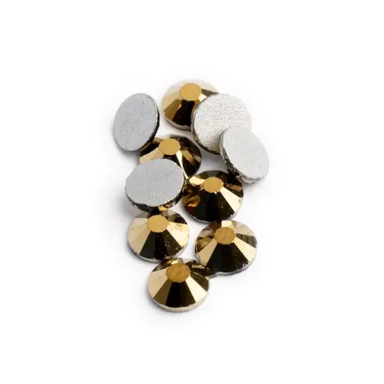 John Bead Crystal Lane SS30 Metallic Glass Round Flatback Rhinestones, 72ct. Gold {1}